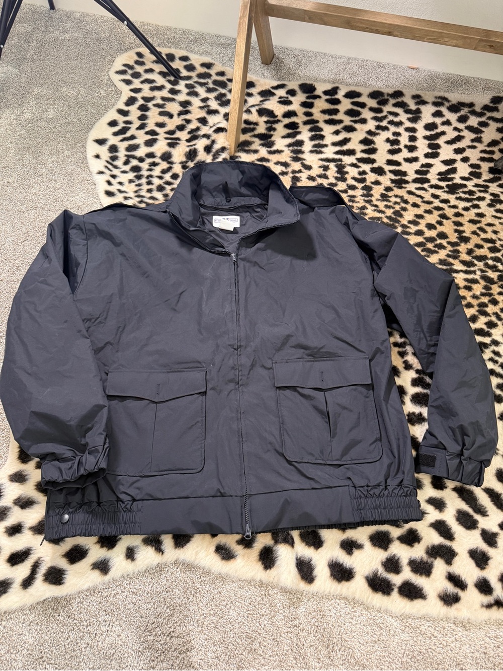 Flying Cross Windbreak Black Nylon Jacket Sz 4XL Men’s